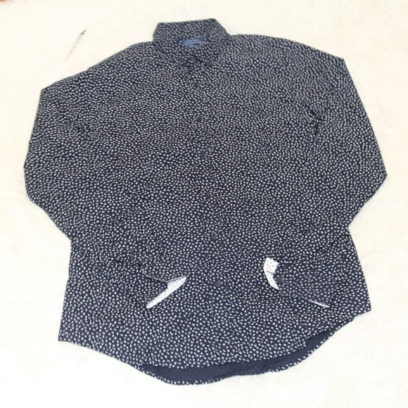 zara man slim fit sz L blue with flower pattern - Picture 1 of 7